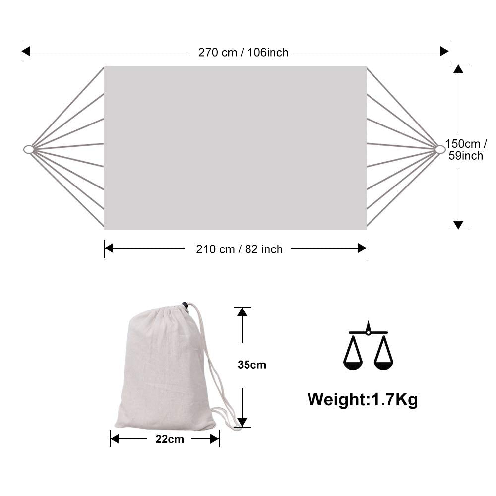 Single Cotton Outdoor Hammock - Anyoo