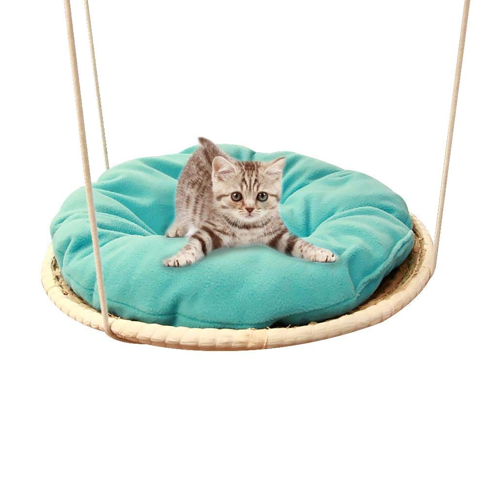 Detachable Cozy Cushion Straw Climbing Bed for Cats - Red-eye