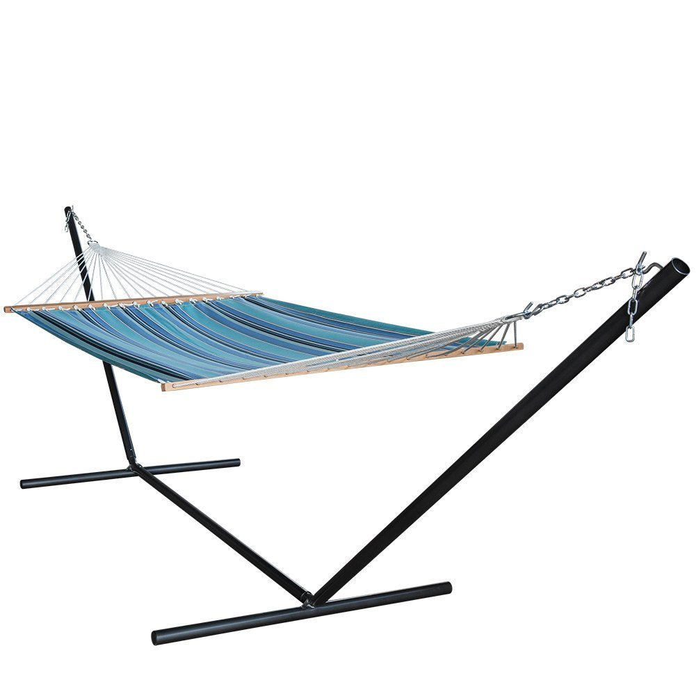Sunbrella Fabric Double Hammock with Spread Bar and Polyester Rope - Lazy Daze Hammocks