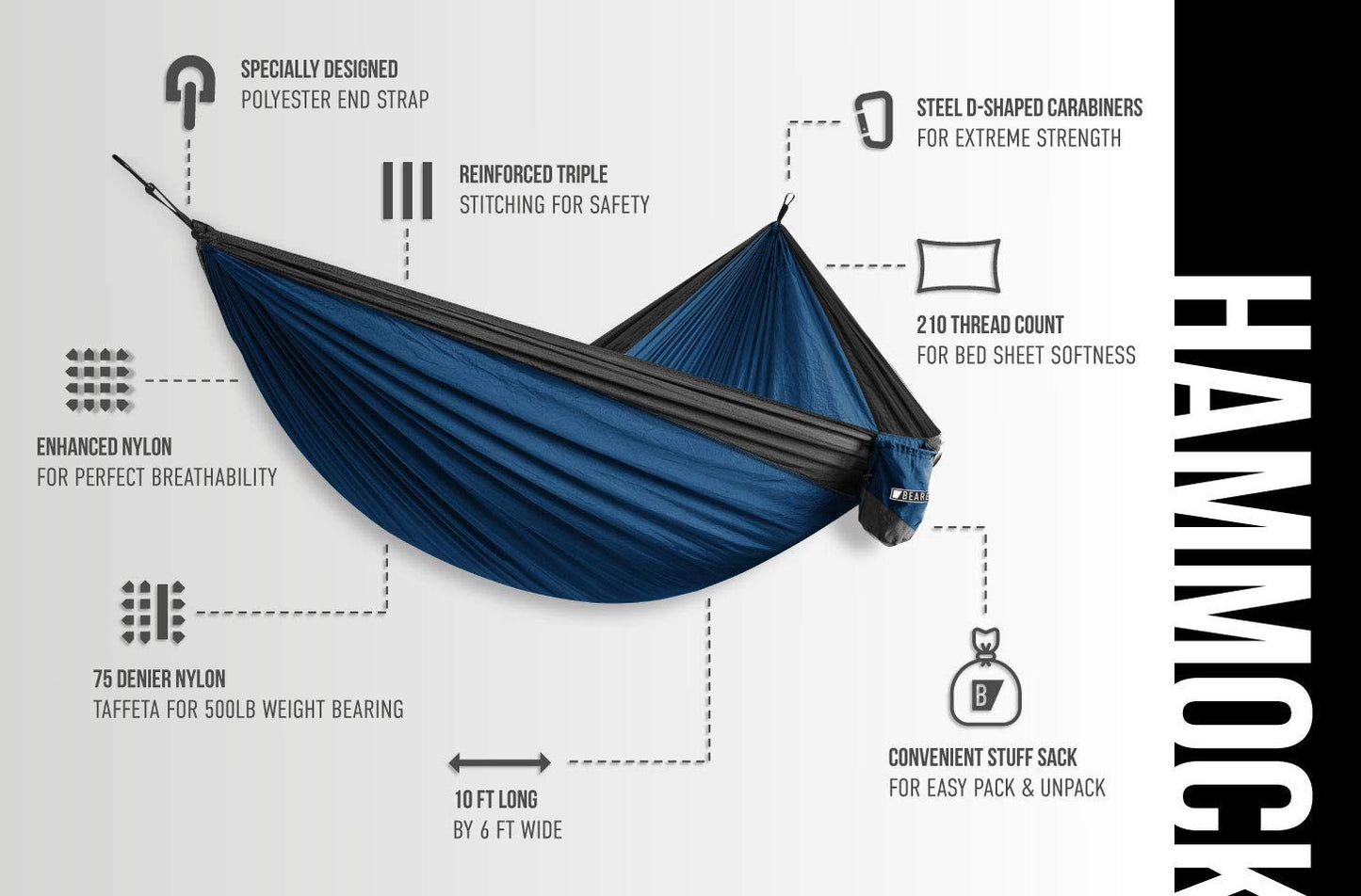 Double Camping Hammock - Bear Butt