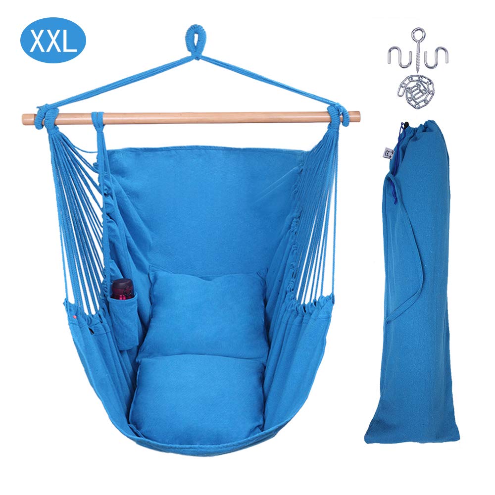XXL Large Hanging Rope Hammock Chair Swing with Pillows OnCloud