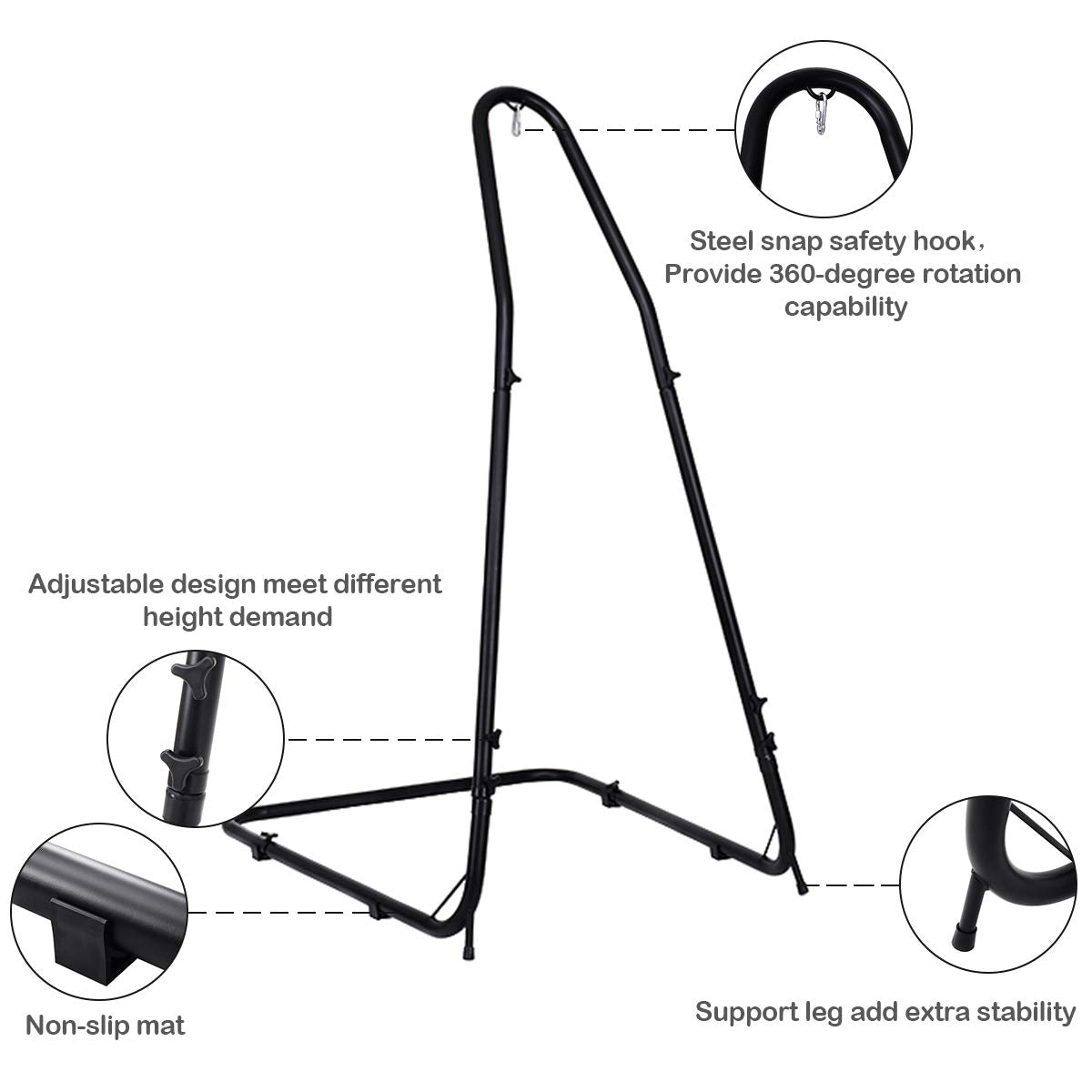 Steel Arc Hammock Stand for Hammock Chairs and Swings - Giantex