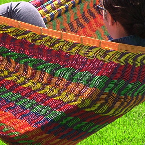 Hand-Woven Mayan Family Hammock  XXL Thick Cord - Sunnydaze