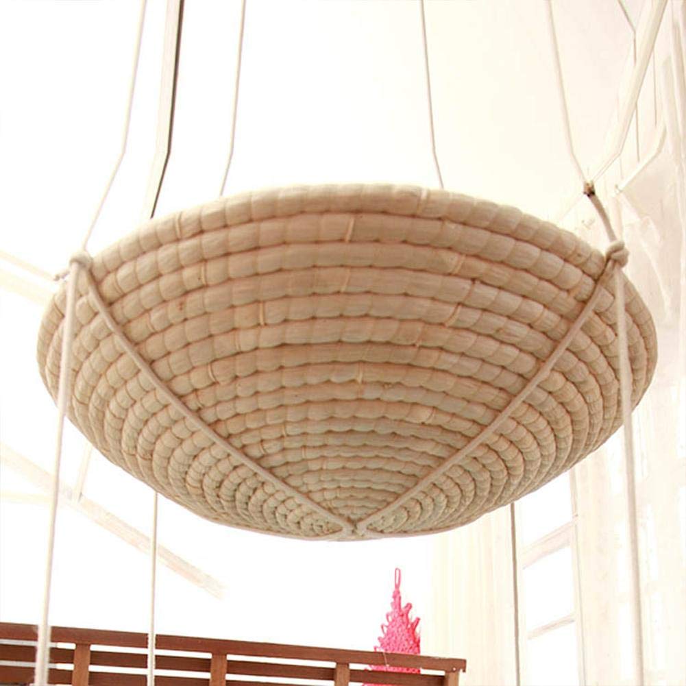 Detachable Cozy Cushion Straw Climbing Bed for Cats - Red-eye