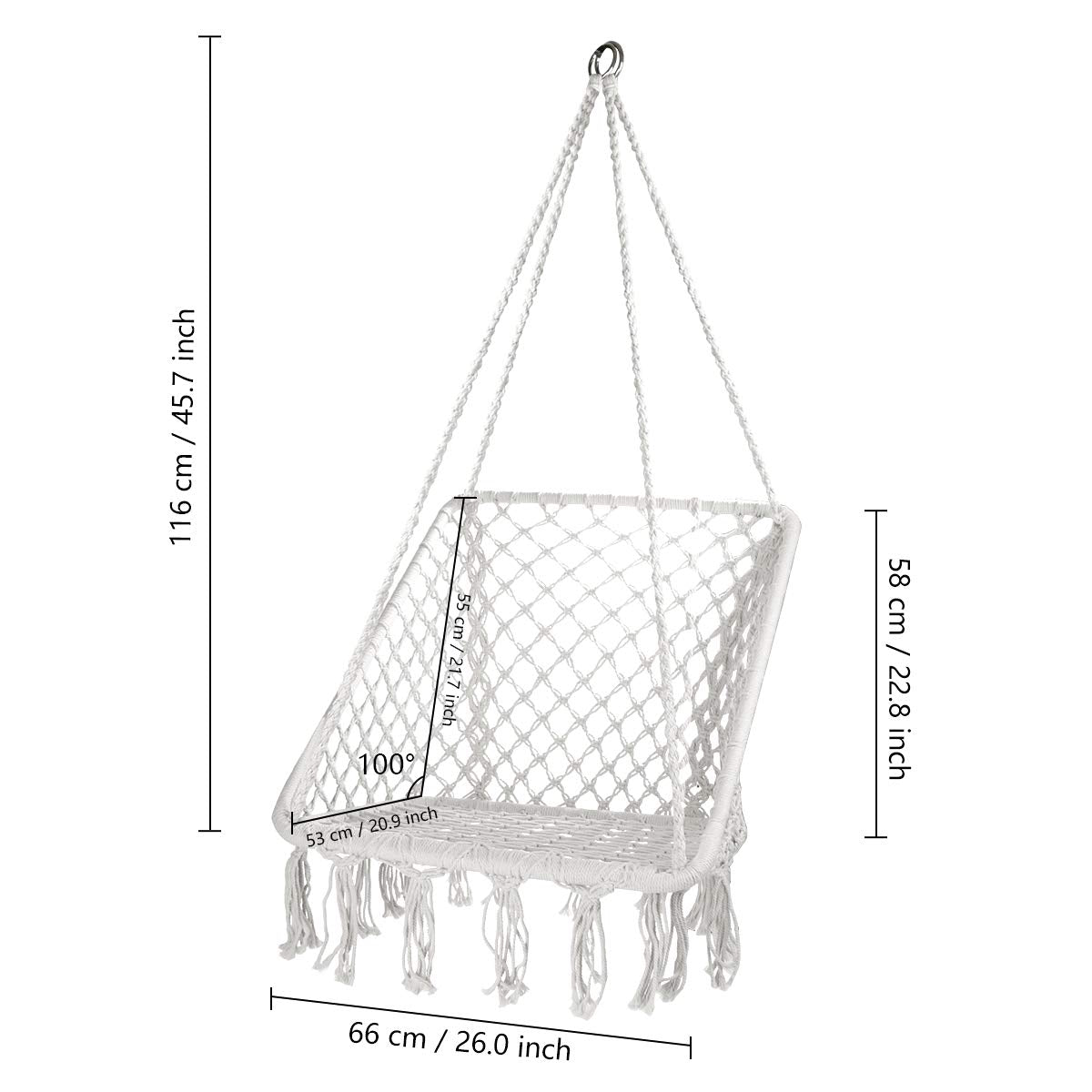 Hanging Hammock Chair Macrame Swing - E EVERKING