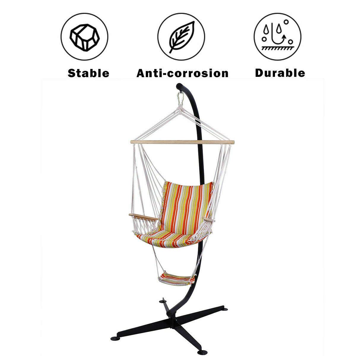 Solid Steel Hammock C Stand for Swing Chair - AVGDeals