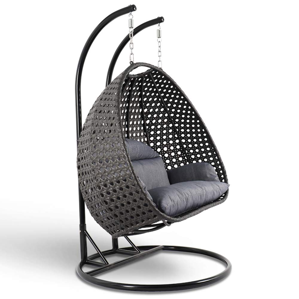 2 Person Hanging Swing Egg Chairs - LeisureMod