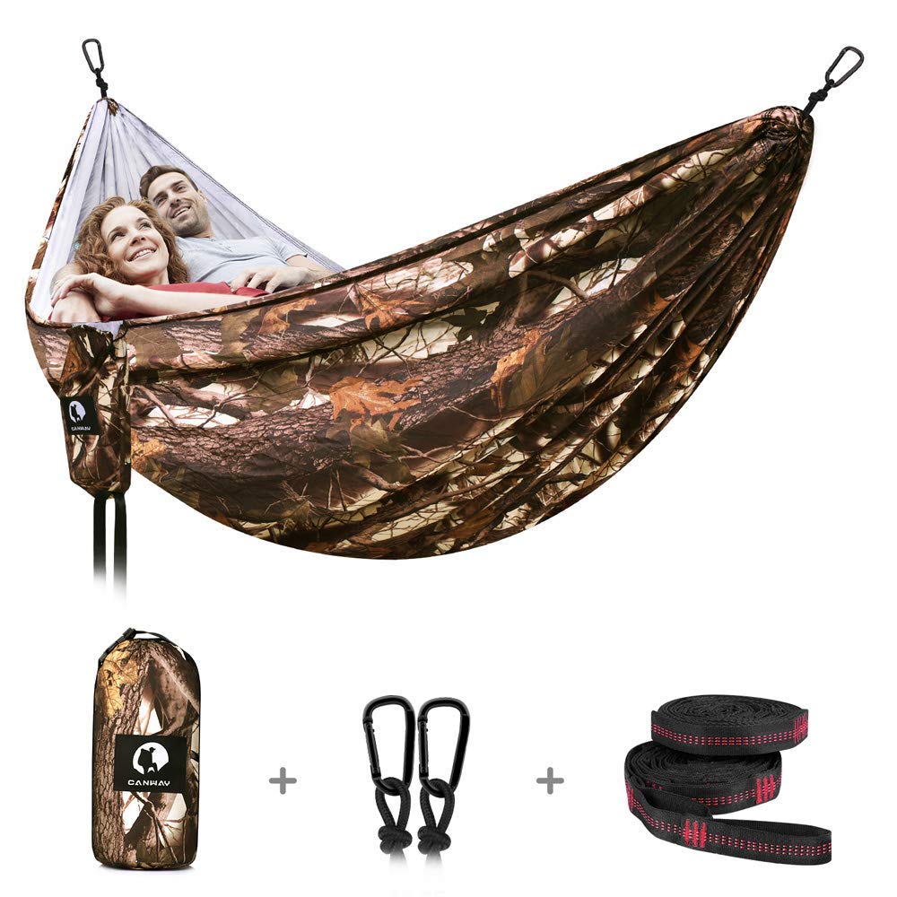 Anti-Tear Parachute Nylon Double Camping Hammock - CANWAY