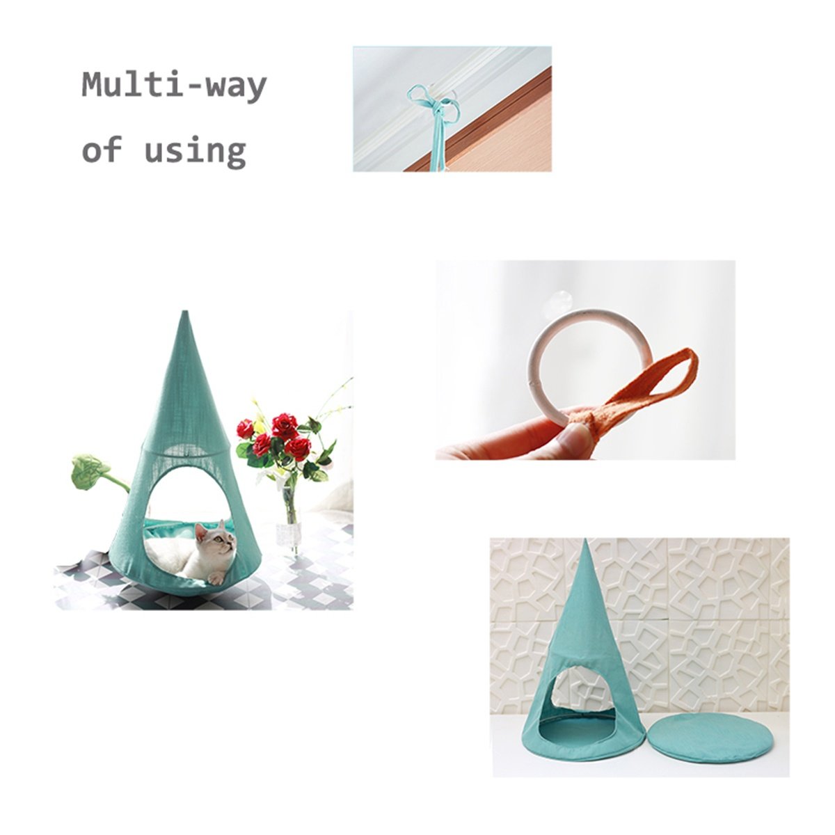 ALXDR Pet Cat Linen Sling Hammock