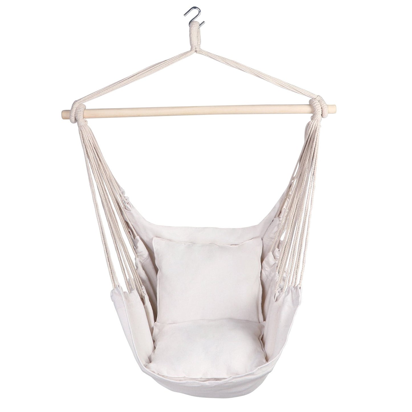 Hammock Chair Hanging Rope Swing with 2 Seat Cushions - Y- STOP