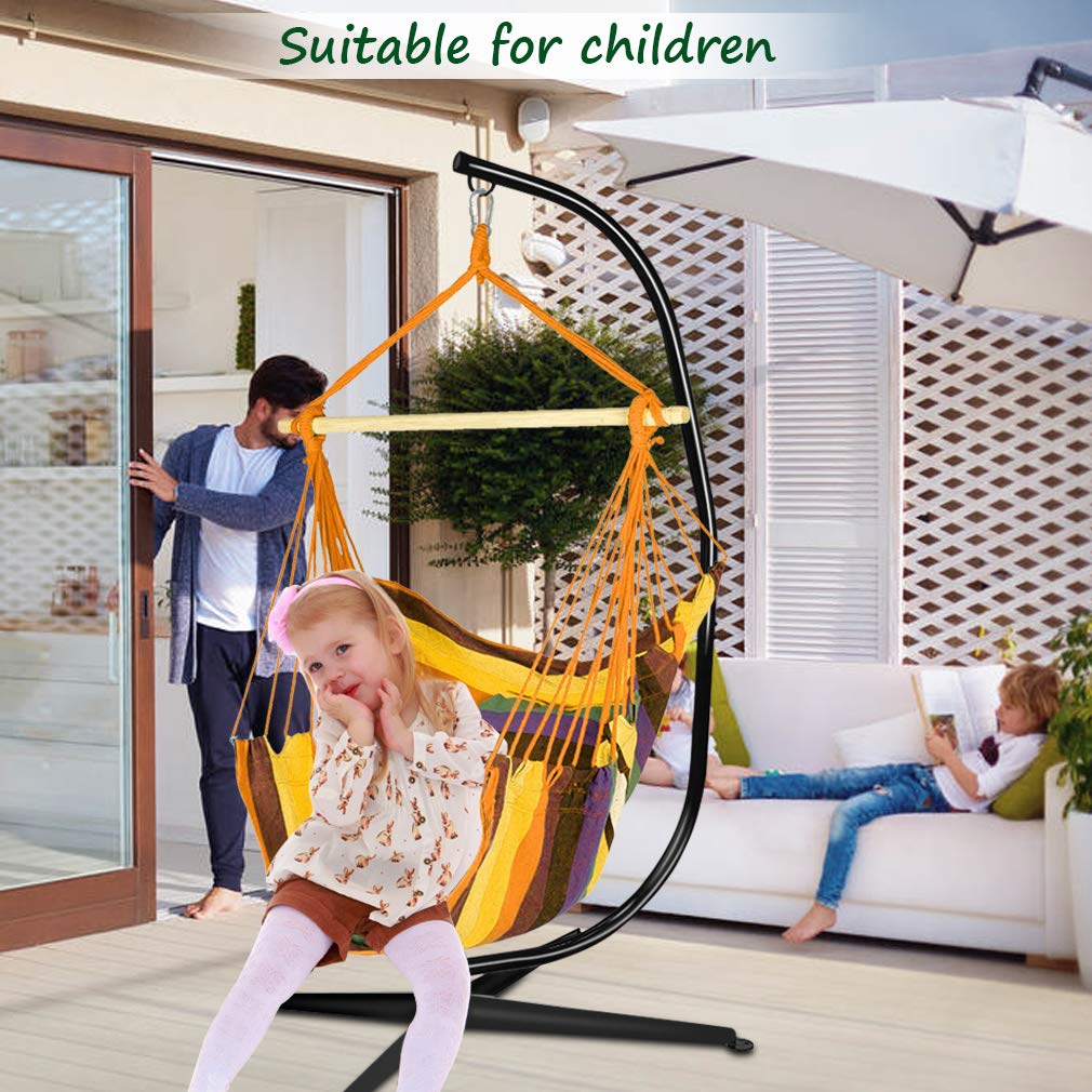 Outdoor & Indoor Hanging Hammock Chair Steel C Stand - Dkeli