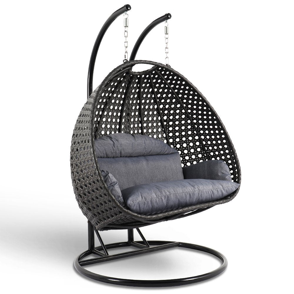 2 Person Hanging Swing Egg Chairs - LeisureMod