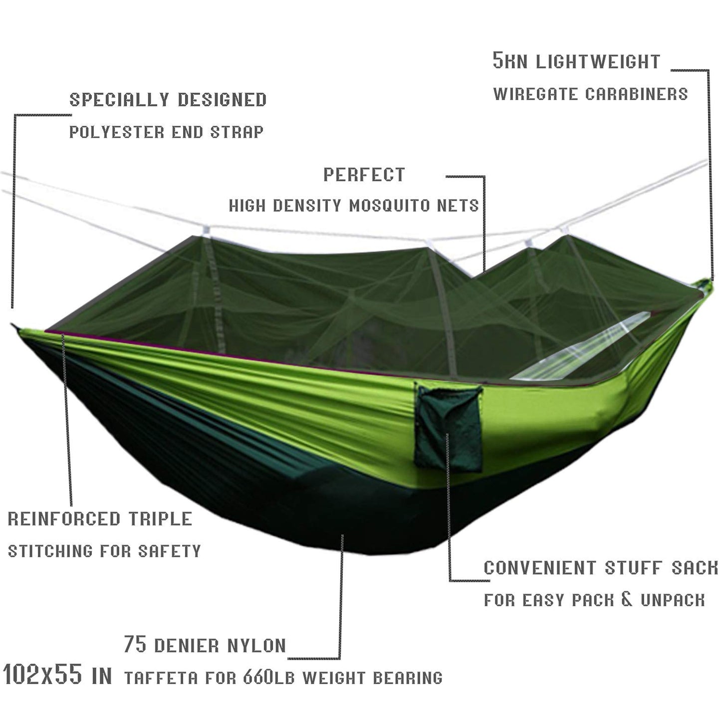 Camping Hammock with Mosquito Net - AEETT