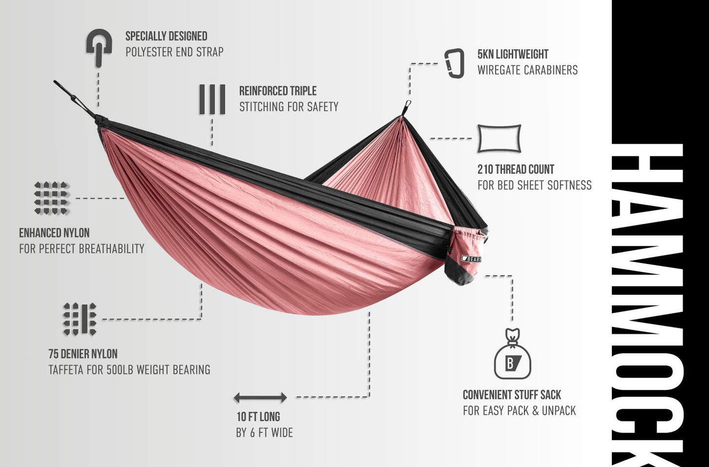 Camping Parachute Hammock - Bear Butt