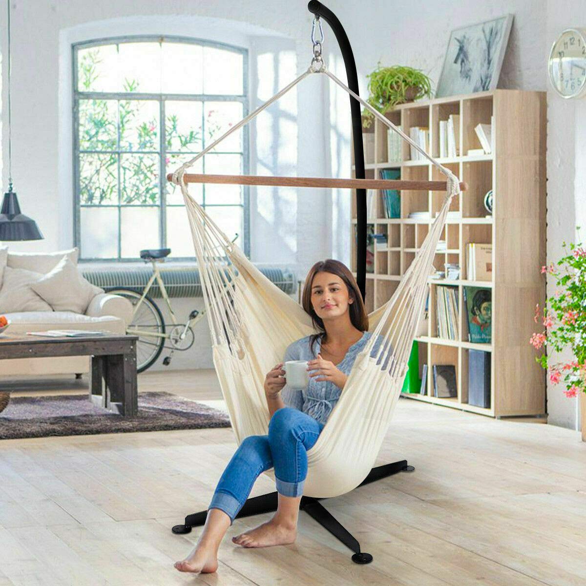 Solid Steel Hammock C Stand for Swing Chair - AVGDeals