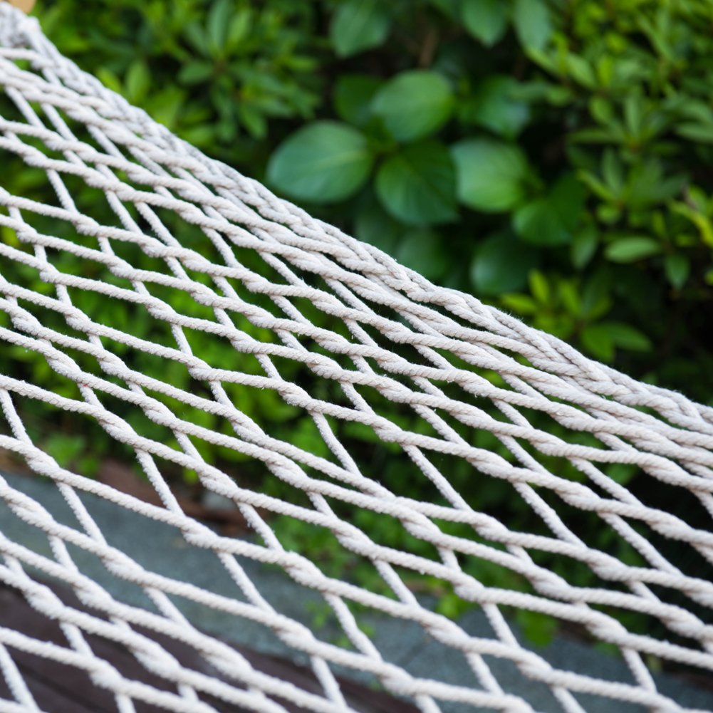 Cotton Rope Hammock with Wood Arc Stand