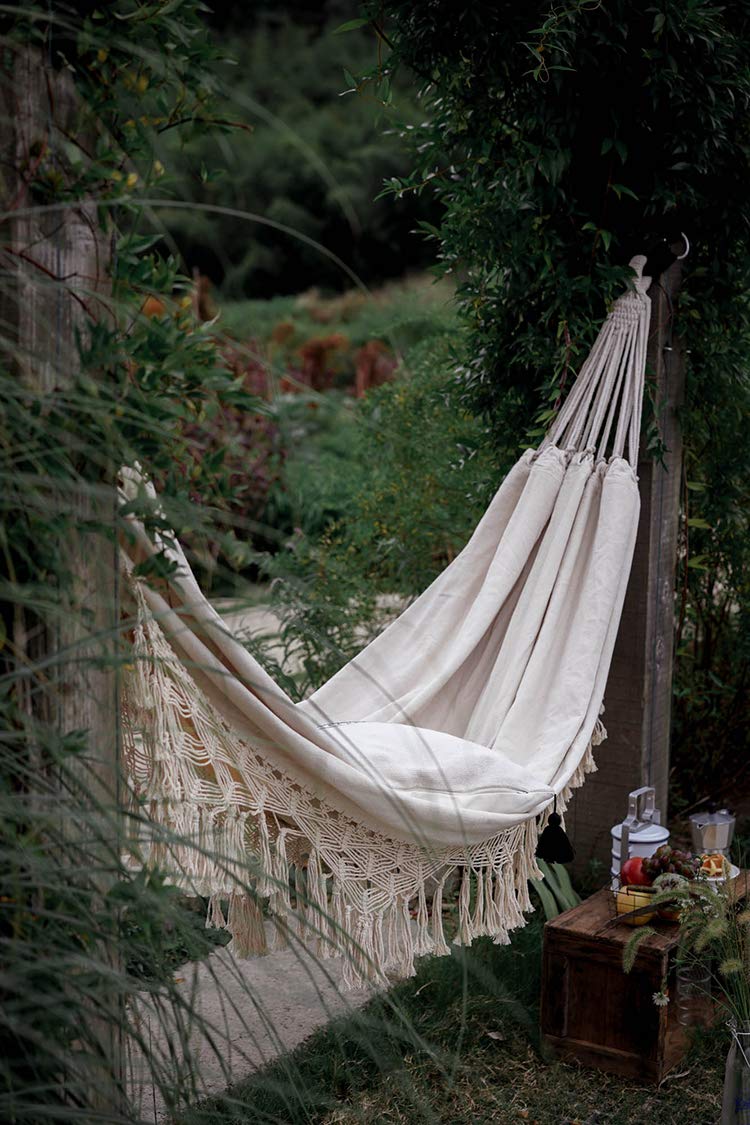 Handmade Boho Large Brazilian Macrame Fringe Double Deluxe Hammock - RISEON