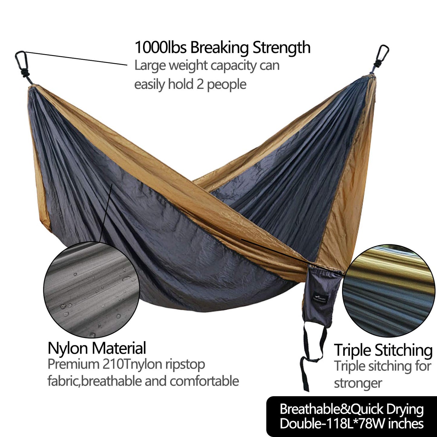 Lightweight  Double Camping Hammock - Geezo