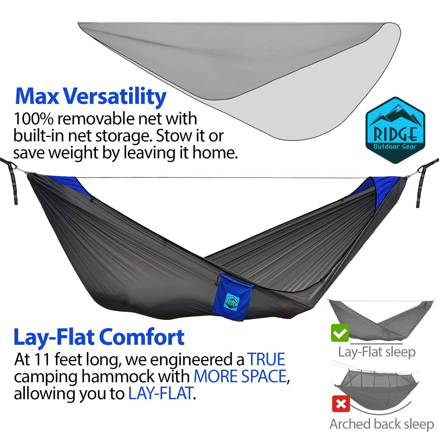 11ft Camping Hammock - Ridge Outdoor Gear