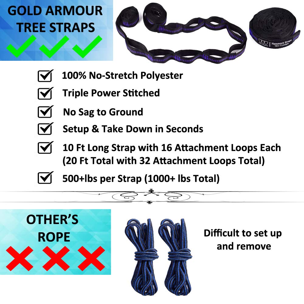Camping Hammock (Purple Camouflage) - Gold Armour