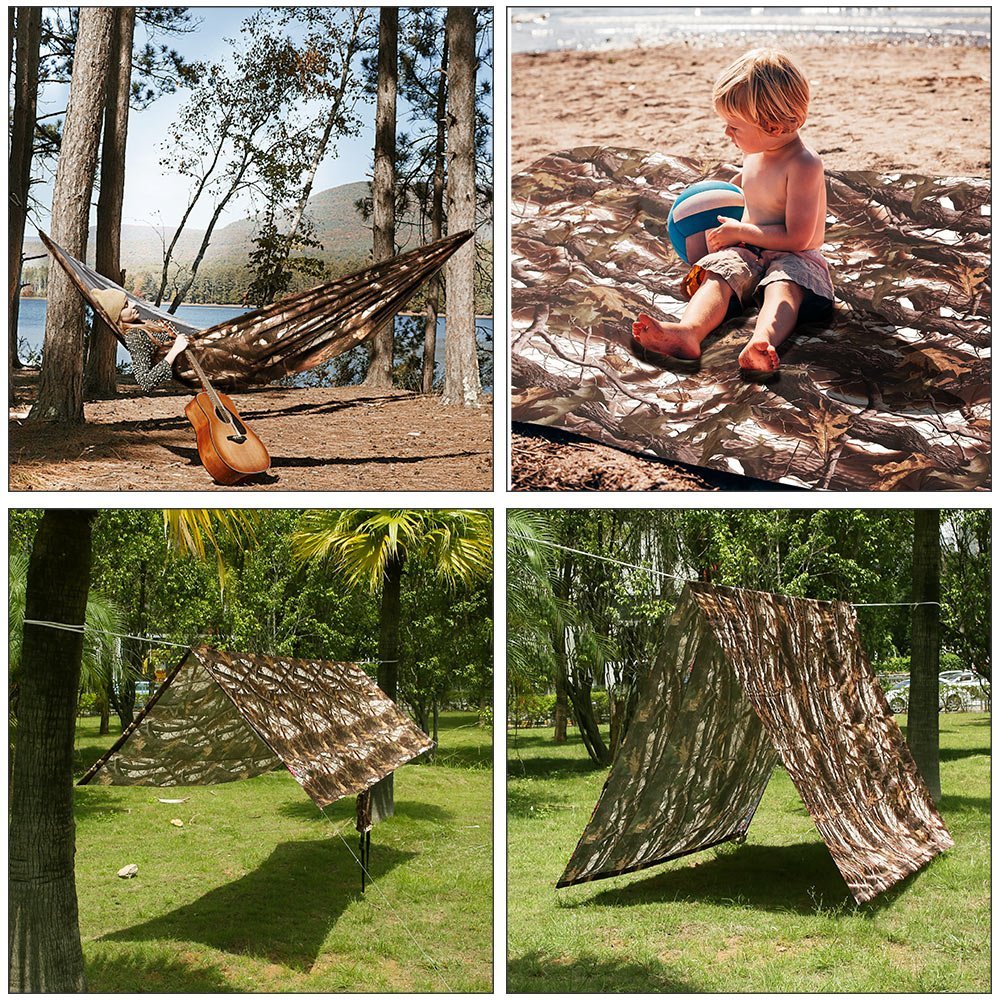 Anti-Tear Parachute Nylon Double Camping Hammock - CANWAY