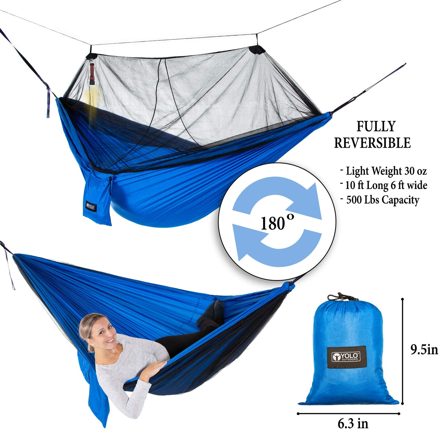 Camping Hammock with Mosquito Net - YOLO Outdoors