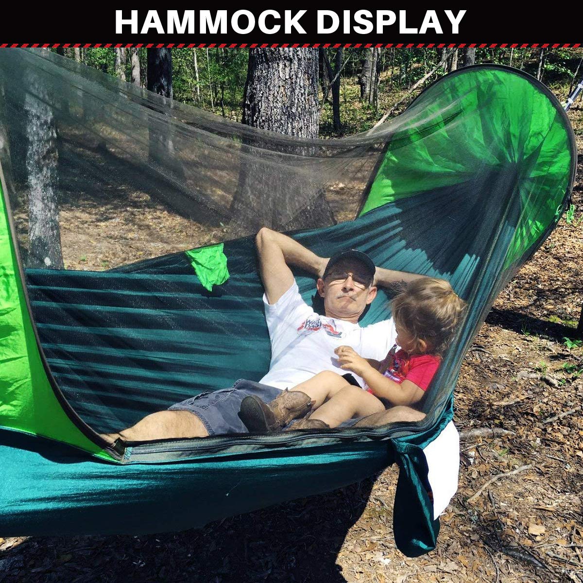 Large Camping Hammock with Mosquito Net & Tree Straps - ETROL
