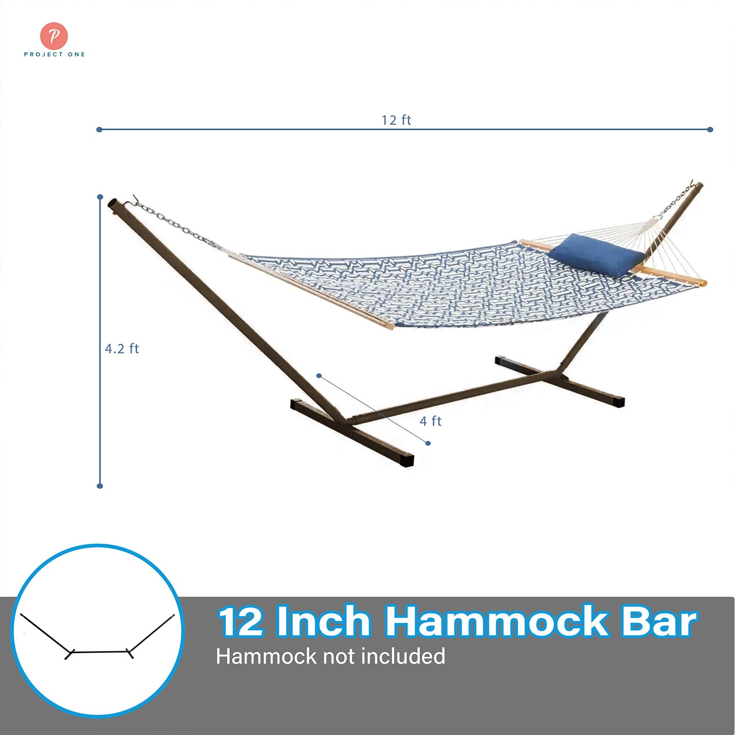 Steel Hammock Stand with 2 Steel Chains and S hooks - Project One