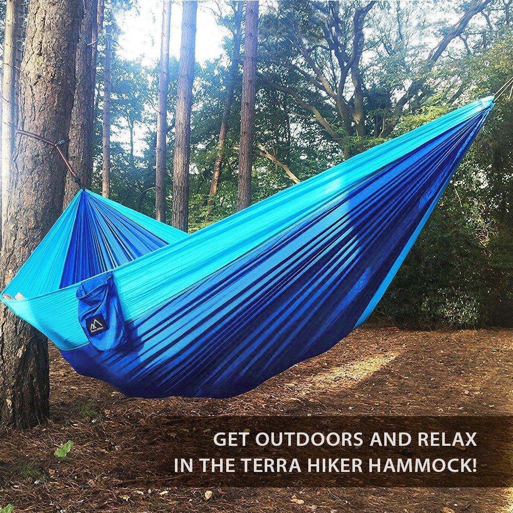 Nylon Camping Hammock with Straps & Carabiners - Terra Hiker