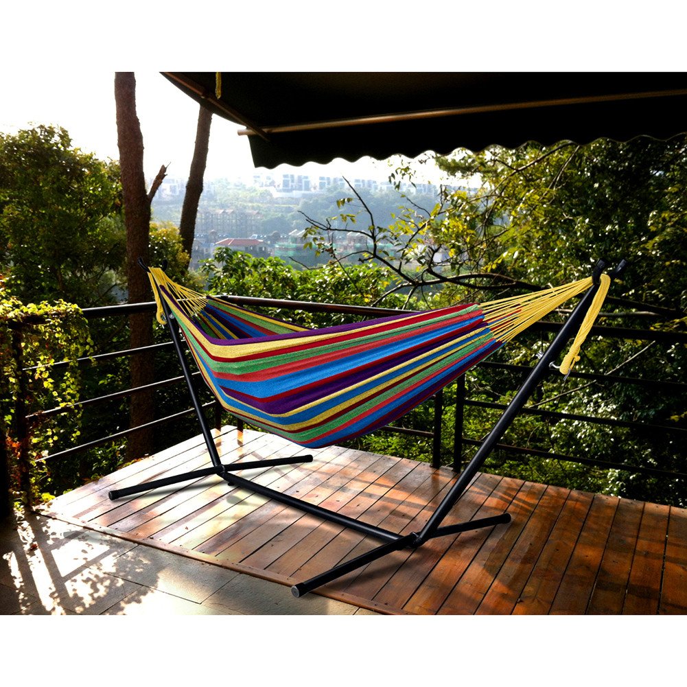 Indoor Double Hammock with Steel Stand