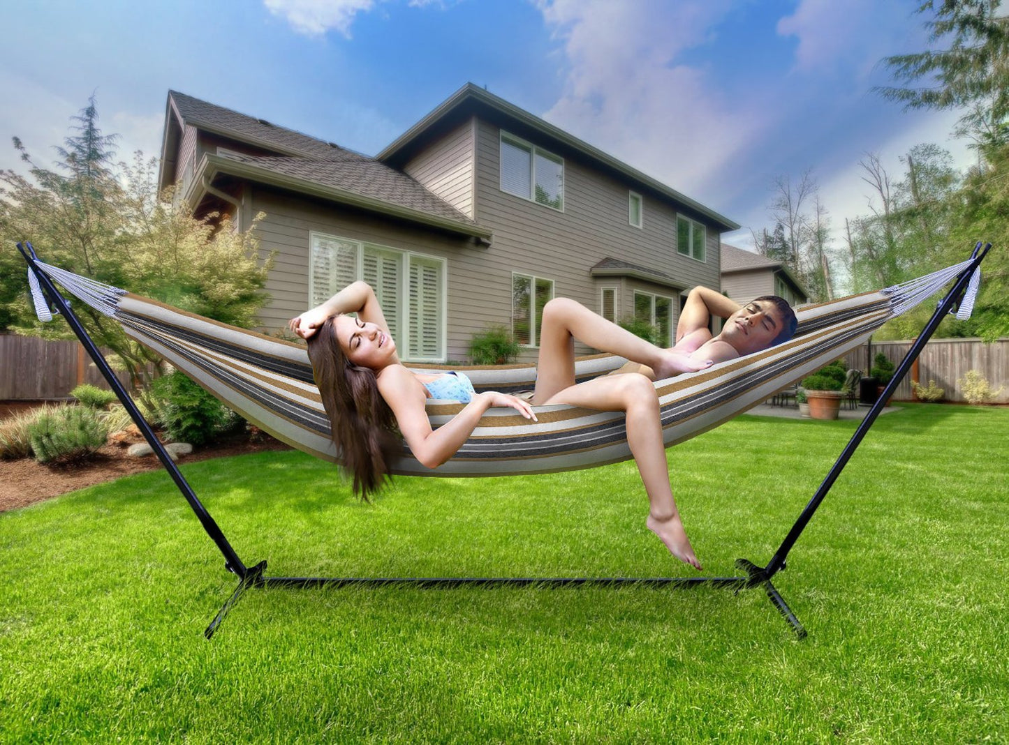 Double Steel Stand Hammock - Sorbus