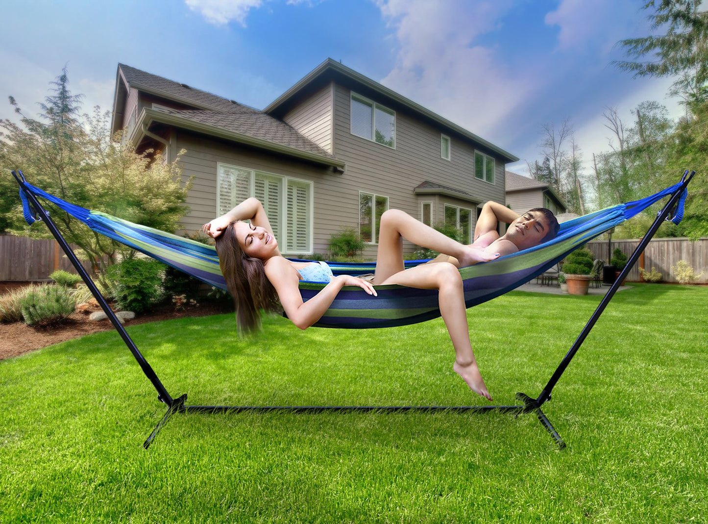 Double Hammock with Steel Stand - Sorbus