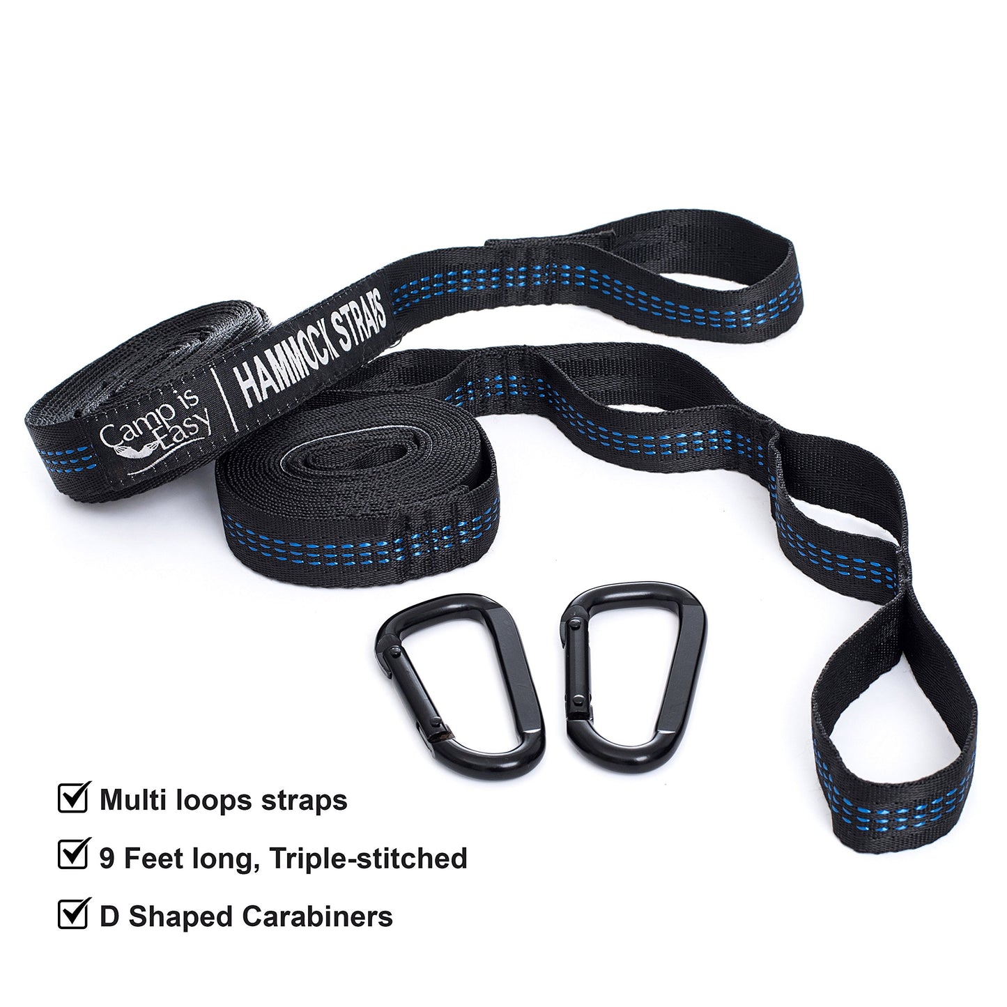 Rip Resistant Single Parachute Camping Hammock with Tree Straps - Camp is easy