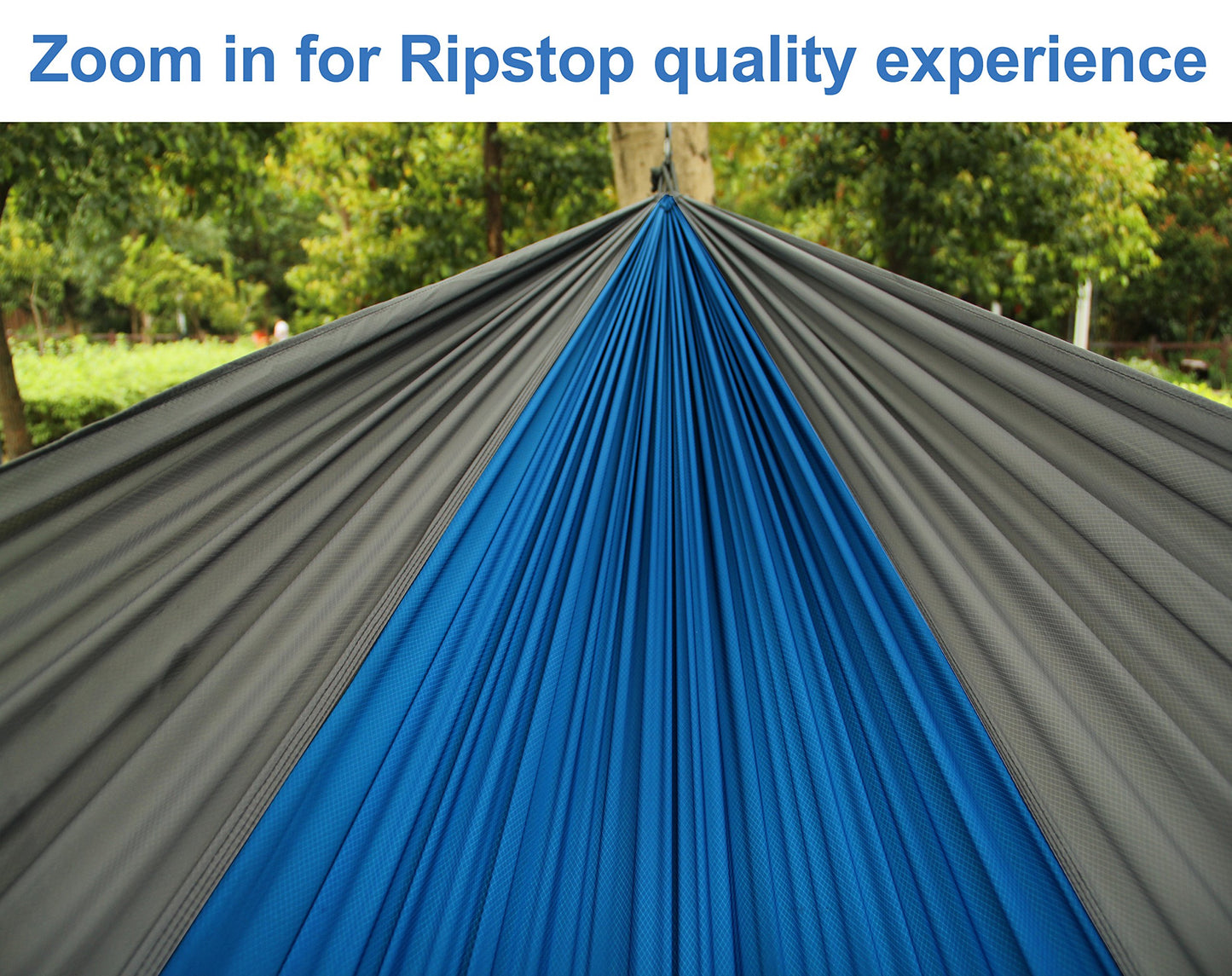 Rip Resistant Single Parachute Camping Hammock with Tree Straps - Camp is easy