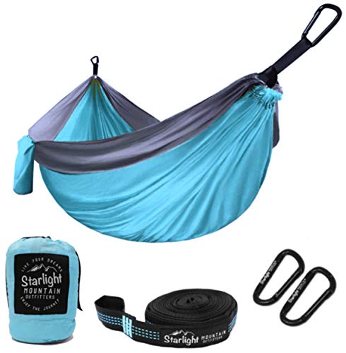 Parachute Nylon Hammock with Tree Straps - Starlight Mountain Outfitters