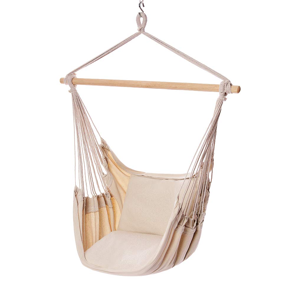 Hanging Chair with Cotton Rope for Indoor & Outdoor - POPCLEAR
