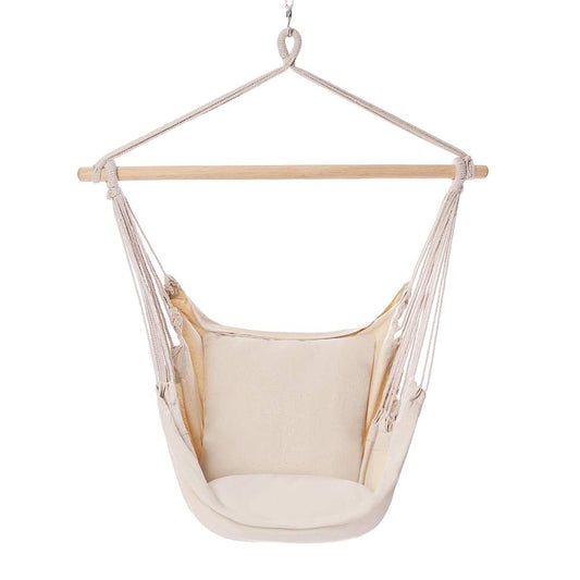 Hanging Chair with Cotton Rope for Indoor & Outdoor - POPCLEAR