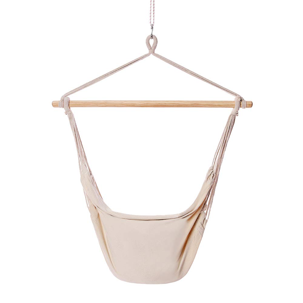 Hanging Chair with Cotton Rope for Indoor & Outdoor - POPCLEAR