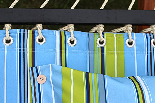 Quilted Fabric Double Cotton Hammock with Pillow & spreader bar- ZENY