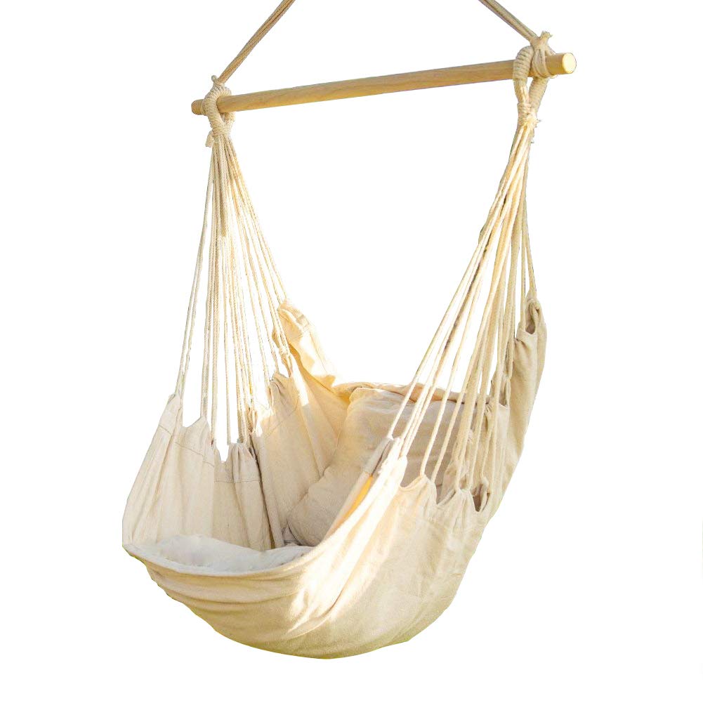 Off White Hanging Rope Hammock Chair - Lelly Q