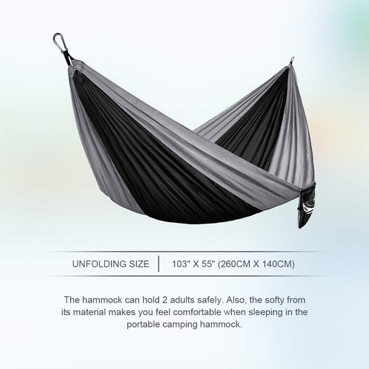 Single & Double Parachute Camping Hammock with Nylon Ropes - JBM
