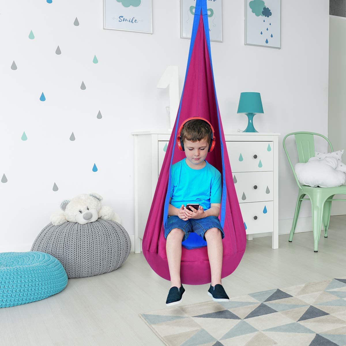 Child Pod Swing Chair Tent Nook - Costzon