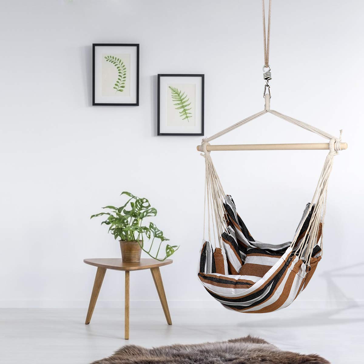 Hanging Rope Hammock Chair Swing - E EVERKING