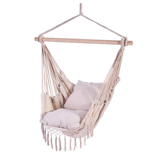 Hanging Chair with Weave Cotton Rope & 2 Seat Cushions - Quaanti