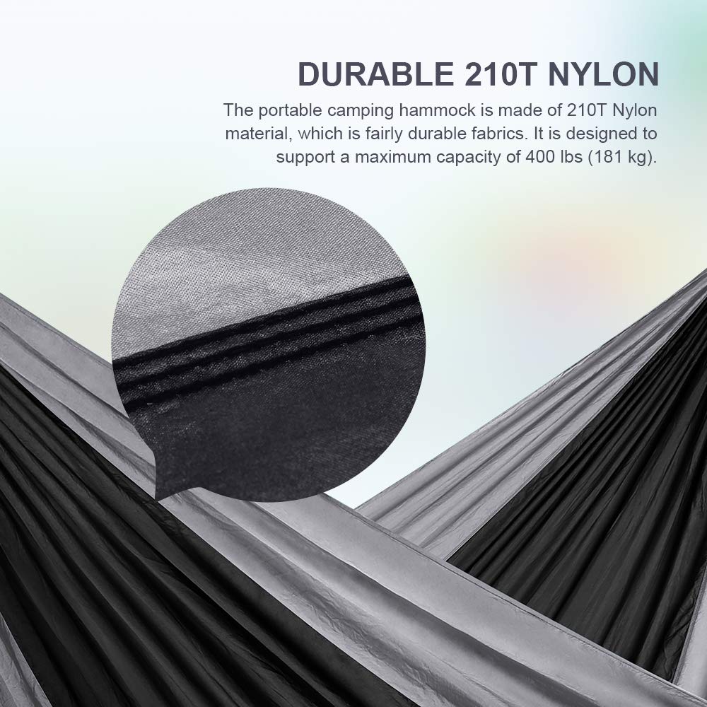 Single & Double Parachute Camping Hammock with Nylon Ropes - JBM