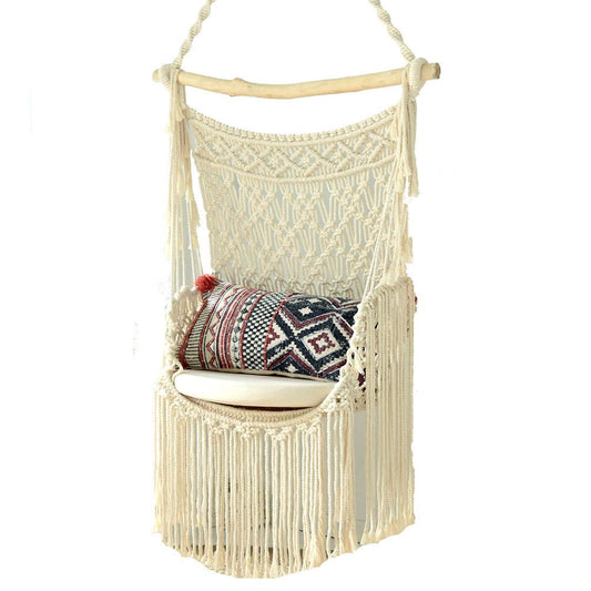Handmade Knitted Bohemian Hanging Chair-LMX - liv