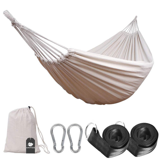 Single Cotton Outdoor Hammock - Anyoo