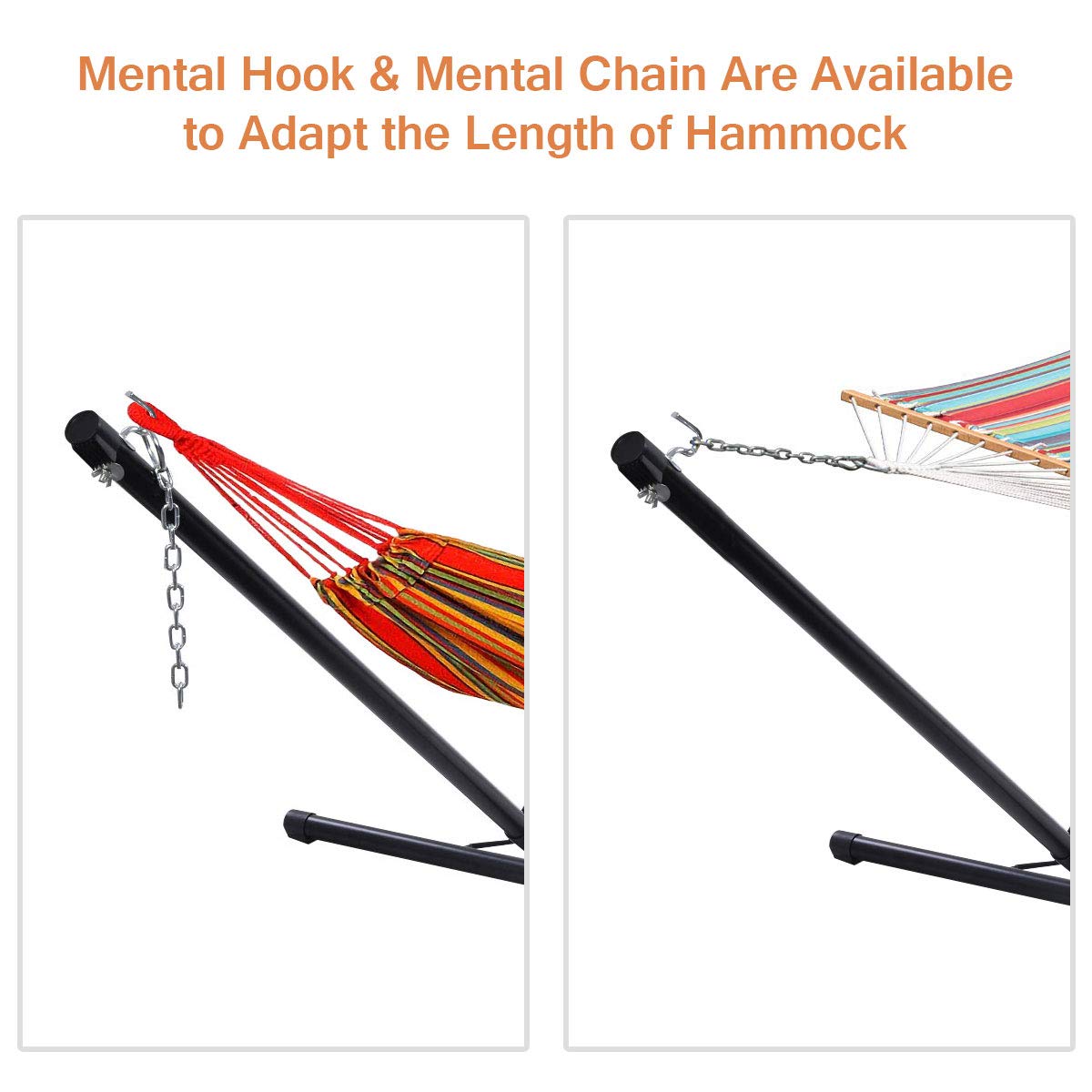 10Ft Steel Hammock Stand with Hook & Chain - Giantex