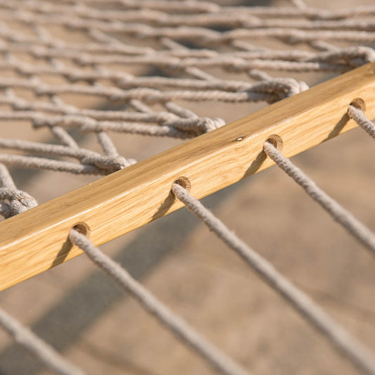 Cotton Rope Hammock with Wood Arc Stand