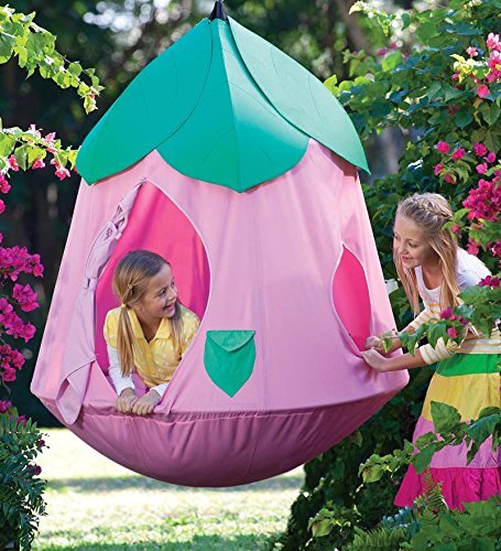 HearthSong Cozy Posy HugglePod Hanging Play Tent with Crescent Stand